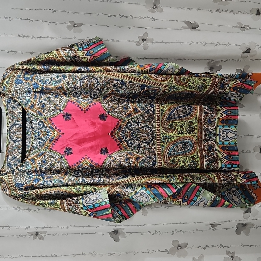 CHICOS PAISLEY TUNIC /BLOUSE M/ L